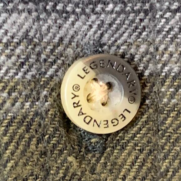 Legendary Whitetails Shirt Buck Camp Mens XL Blue Tan Plaid Flannel Button Up - Picture 4 of 13